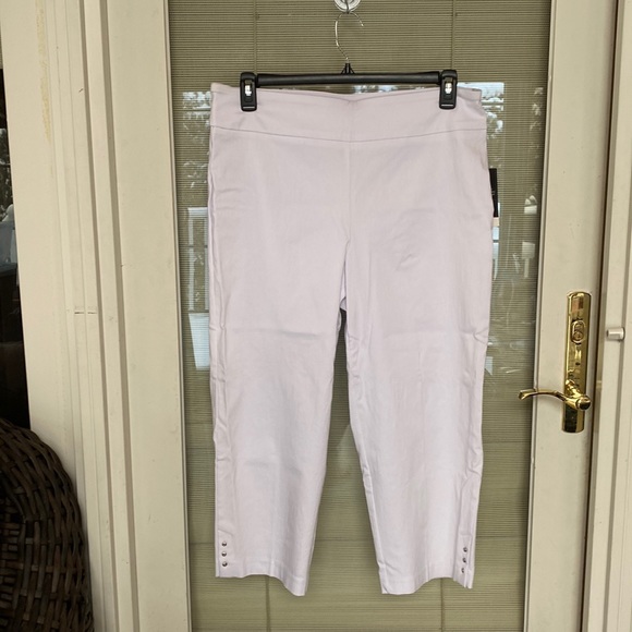 Counterparts Pants - Women’s Pull On Rivet Ankle Pants with wide elastic waistband/stretch fabric.